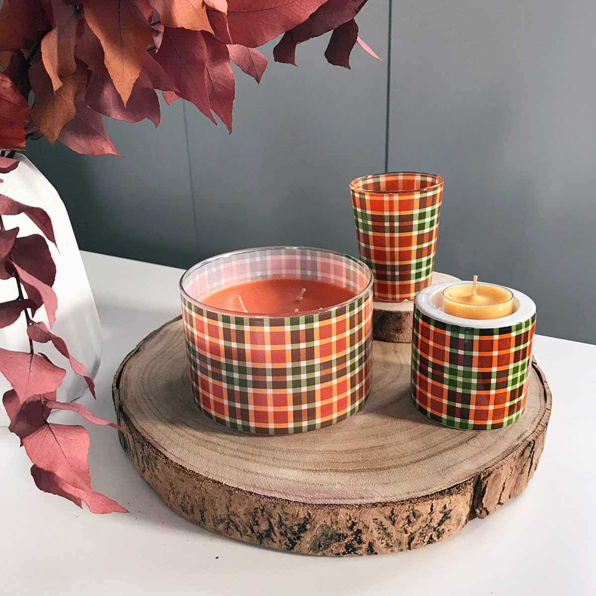 Autumn Tartan Candle Holder, Set of 2 - PartyLite US