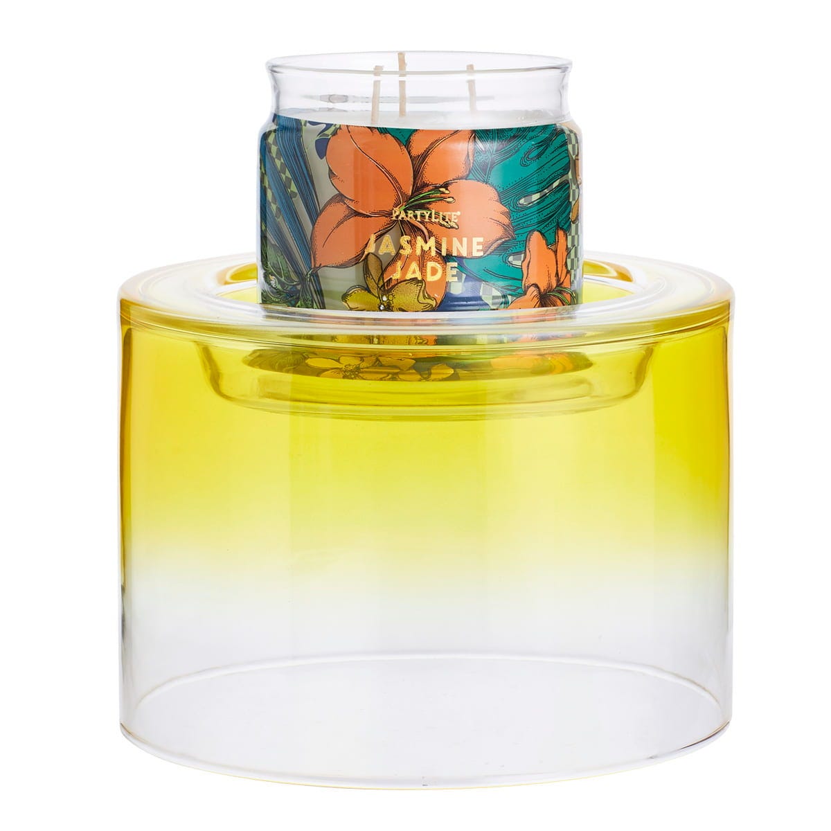 Blown Glass Yellow Ombré Jar Holder - PartyLite US