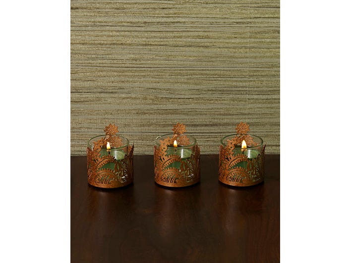 Golden Frond Votive Trio - PartyLite US